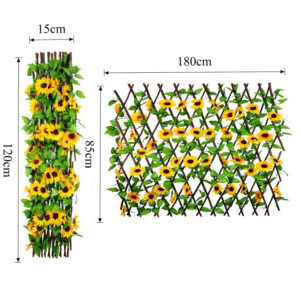 [3D] 1 Velika 180*85cm Proširiva Ograda za Privatnost od Veštačke Bršljana i Orhideje – Bujno Zelenilo sa Ljubičastim Cvetom Belom Orhidejom, Izdržljiva Plastična Otporna na Vremenske Uslove Barijera za Sve Sezone za Unutrašnju i Spoljašnju Dekoraciju Bašte, Terase, Venčanja