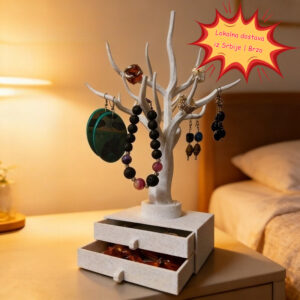 Multifunkcionalno 3D štampano drvo za nakit sa bazom za odlaganje sa fiokama, isporučuje se direktno iz lokalne skladište u Srbiji, dekorativna kutija za odlaganje za toaletni stočić