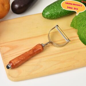 Svakodnevni kuhinjski nož za ljuštenje sa nazubljenom ivicom, nož za voće sa drvenom drškom, ljuštilica za povrće i kuhinjski strugač