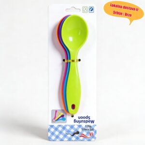 Set od 5 šarenih mernih kašika sa prstenovima za kačenje za pečenje i upotrebu u kuhinji