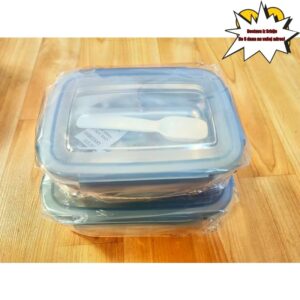 Pravougaona kutija za ručak napravljena od nerđajućeg čelika 316, sa poklopcem, idealna za voće i kao zatvorena posuda za skladištenje u frižideru