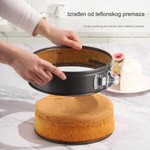 Podebljani kalupi za torte od ugljeničnog čelika sa uklonjivim dnom za šifon i mus torte, Pravljenje Deserta,Precizni kalupi,Elegantna posuda za pečenje,Izdržljivi pribor za pečenje,Tepsija za mus,Kalup za Bundt tortu,Profesionalne kuhinje