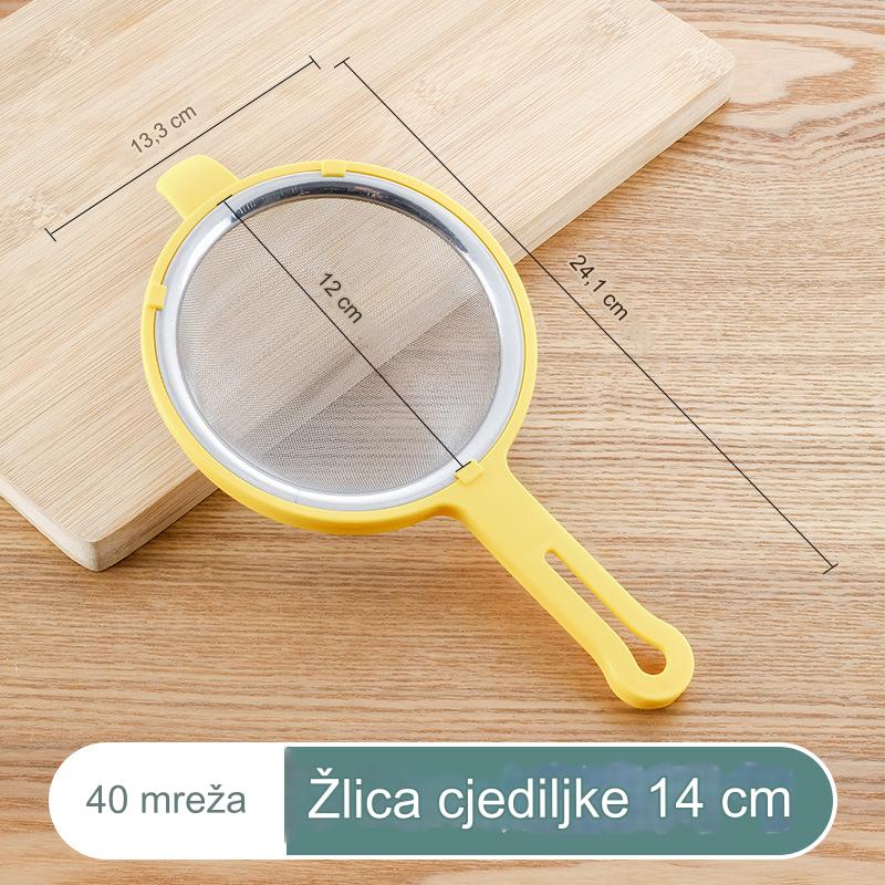 Nehrđajući Čelični Cediljka za Sojino Mleko sa Plastičnom Drškom - Fina Mrežasta Cediljka za Sojino Mleko, Skutu, Supu, Rezance - Čvrsta Drška za Lako Cedenje - Izdržljiv i Higijenski Filter za Kućnu i Restoransku Upotrebu - Slika 6