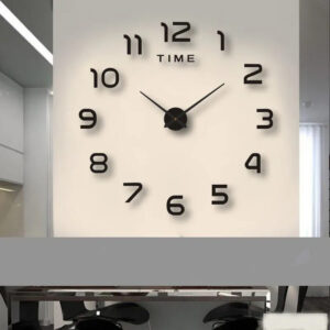 Moderni nordijski minimalistički veliki okrugli akrilni zidni sat sa crnim kazaljkama i belim brojčanikom – Crani ram, črne cifre, mrtva sekundna kažiprsta – Tih bez otkucavanja za dnevnu sobu, TV orman, kuhinju, dekoraciju spavaće sobe – Lako pročitljiv velekazaň, izdržljiv & lak održavati, Zidni Sat Dnevnog Boravka, Sati Za Životu Soobu, Acriln Zidanat Saat, Velike Ukrašene Časovnikove Kutije