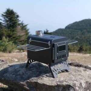 Sklopiva prenosiva šatorska peć na dva goriva, pogodna za drva i ugalj – Izdržljivi spoljašnji grejač za kampovanje, planinarenje, piknik, putovanja automobilom i upotrebu u zatvorenom prostoru sa kompatibilnim gorivom, bez potrebe za sistemom za paljenje (bez magnezijuma)