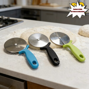 Pizza točak sekač polukružni ljuljajući nož od nehrđajućeg čelika sa novim zaštitnim poklopcem, zakrivljen, višefunkcionalan