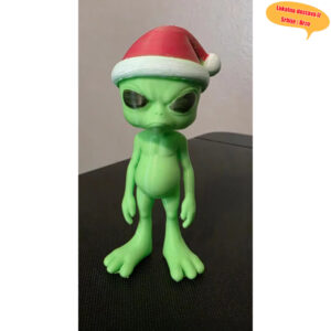 Privezak za ključeve sa vrtlama izvanzemaljaca sa zelenom kosom, napravljeni 3D štampom – Savršeno za dekoraciju automobila, ukrase za jelku i dodatke za dom