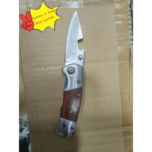 Sklopivi nož od nerđajućeg čelika sa ergonomskom drškom i sigurnosnom bravom – Kompaktni prenosivi džepni nož za kampovanje, preživljavanje – Lagan i izdržljiv nož za aktivnosti na otvorenom sa sečivom, mehanizam za otvaranje jednom rukom, uključena sigurna futrola (Idealan za svakodnevno nošenje)