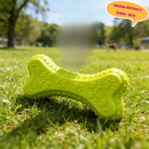 Igračke za žvakanje za pse agresivne žvakače, izdržljiva gumena igračka u obliku kosti za zubanje za štence, male i srednje pse