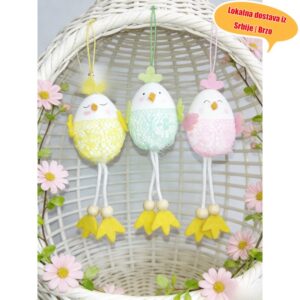 Prolećna Uskršnja Žurka Mali Poklon – Plišani Privezak Pile | Za Božićnu Jelku i Dekoraciju Doma, Slatka Viseća Dekoracija Pile, Savremeni Stil, Napravljeno Od PS