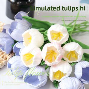 Baisun Realistične Veštačke Tulipane (Nisu Prave Cvetne Lukice) Buket – PS Veštačko Cveće za Venčanja, Godišnjice – Pravi Izgled, Jeftini Buketi za Venčanja, Izdržljivi i Niskog Održavanja, Kompatibilni sa Vazama za Dekoracije, Stolove, Fotografije