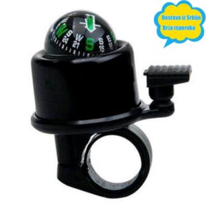 Zvono za bicikl od aluminijuma u nasumičnoj boji sa kompasom, dodatak za brdski biciklizam