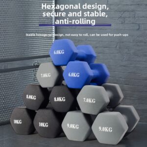 Svestrani set bučica za žene 0.5/1/1.5/2/3/4/5/6KG – Savršen za vežbanje kod kuće i u teretani, trening ruku i jogu – Izdržljiv PP materijal, crne boje