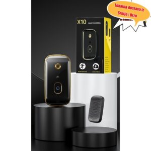 X10 HD Kamera Video Zvono za Vrata – Punjivo preko USB-a, Idealno za Spoljnu Upotrebu, Detekcija Pokreta, Video Pozivi, Bežično, Kućna Sigurnost, Jednostavno za Korišćenje