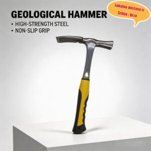 Višenamenska kovana motika i čekić za baštovanstvo i uređenje pejzaža, dizajnirana za kopanje i lomljenje kamena, sa neklizajućom drškom