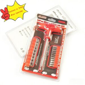 Set bitova za šrafciger sa T-ručkom, 24 komada, Multifunkcionalni set alata za kućne popravke, Hex nasadni ključ za vozila