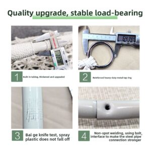 1 komad 80cm Velika Spoljna/Unutrašnja Viseća Stolica sa Bež/Pletenom Teksturom – Čvrsta Tkanina za Ljuljanje, Resasti Jastuk i Čvrst Mehanizam za Balkon, Terasu, Dnevnu Sobu – Laka Montaža, Izdržljiva i Udobna Ljuljaška Stolica