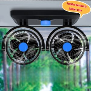 Električni ventilator sa dve glave velike snage za kamione, USB auto ventilator, ventilator za montažu u vozilo, sistem za hlađenje kamiona