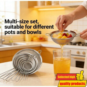 Viševeličinsko Cedilo od Nerđajućeg Čelika – Savršeno za Kuvanje Testenine i Pranje Žitarica