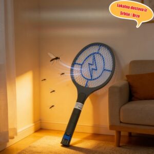 2-u-1 reket protiv komaraca, pogodan za upotrebu u zatvorenom i na otvorenom, bezbedan za celu porodicu, dizajniran da spreči slučajne dodira