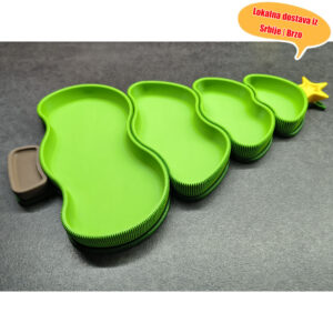 Božićno drvce u obliku poslužavnika sa više pregrada – Posuda za čuvanje prazničnih slatkiša | Kreativni tanjir za voće za zabave