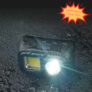 Lagana naglavna lampa sa dva izvora svetla za noćno trčanje na otvorenom, bez baterije