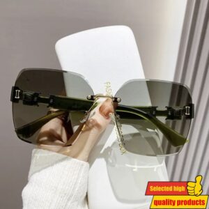 Ženske vrhunske naočare bez okvira | Moderan stil za zaštitu od UV zračenja na otvorenom, za vožnju, ležeran stil sa metalnim i acetatnim okvirom