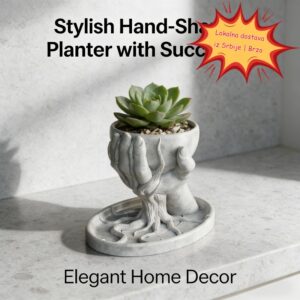 3D Štampana Saksija sa Korenom Pogodna za Spoljašnju Upotrebu – Moderna Rustikalna Nepravilna Saksija za Sukulente sa Teksturom Korena, Moderna Seoska Saksija za Kaktuse, Bilje, Dekoraciju Stola, Balkon – Poklon za Baštovanstvo sa Niskim Održavanjem, Dekoracija Doma