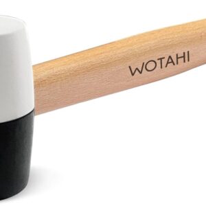 Dvostruki Meki Čekić za Lice | Bela Crna Drvena Drška za Obradu Drveta, Podove, Pločice, Bez Potrebe za Električnom Energijom