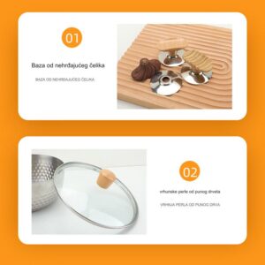 Izdrzljiv set alata za jaja sa drvenom drskom i poklopcem