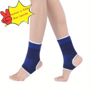 Plava Poliesterska Pletena Zaštita za Stopala i Gležnjeve – Prozračna Mrežasta Dizajnerska Oprema za Pojačanu Udobnost, Izdržljiv Materijal za Aktivnosti na Otvorenom, Lov, Ribolov, Planinarenje, Kampovanje, Sportske Obuće, Fleksibilni Sportski Dodatak