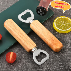 Otvirač za pivo sa drvenom drškom, odstranjivač flaša od nerđajućeg čelika