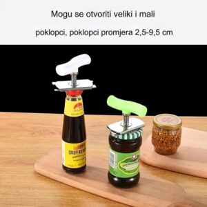 Teška Legura i Otvarač za Flaše – Oštrica za Otvaranje Čepova, Alat sa Polugom za Jednoručno Otvaranje Poklopaca, Pogodan za Zabave, Kampovanje, Piknike