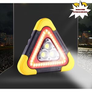 Auto Trougao Svetlo za Upozorenje | Solarno Napajanje, Svetlo za Hitne Slučajeve, Univerzalno, Punjiva Litijumska Baterija, Polirana Površina