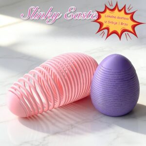 Uskršnje jaje proleća, 3D štampano proširivo spiralno jaje u boji, lokalna dostava u Srbiji, praznična igračka za oslobađanje od stresa, boje se šalju nasumično