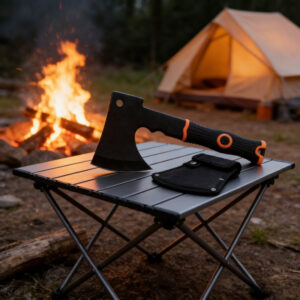 Tri-u-jedan multifunkcionalna sekira sa neklizajućom drškom, idealna za kampovanje, sečenje i rezanje