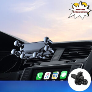 Držač za telefon na ventilaciji automobila – Montiranje preko instrument table sa podesivom rukom i kopče poput usisne čaše, Simpatičan nosač u obliku drške /Navi, pametni telefoni, pozivi bez upotrebe ruku – Instalacija bez bušenja (Plastika, kompatibilno s većinom vozila)