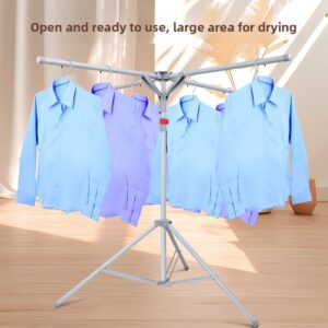 Luksuzni sklopivi metalni stalak za sušenje sa vertikalnim dizajnom, opremljen sa 10 neklizajućih kukica i štipaljki za čarape, savršen za upotrebu u zatvorenom i na otvorenom, štedi prostor, idealan za stanove, kampovanje i putovanja, stalci za sušenje