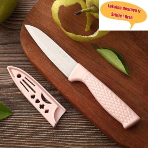 Prenosivi set noževa za voće za domaćinstvo, 1 ili 3 komada, sa zaštitnim poklopcem za sprečavanje posecanja. Ovaj „sve-u-jednom“ nož od nerđajućeg čelika je oštar i izdržljiv, što ga čini neophodnim za kuhinje u studentskim domovima.