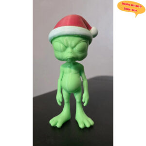 Privezak za ključeve sa vrtlama izvanzemaljaca sa zelenom kosom, napravljeni 3D štampom – Savršeno za dekoraciju automobila, ukrase za jelku i dodatke za dom