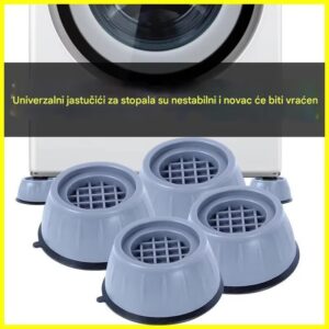Teške neklizajuće podloge za veš mašine i nameštaj – Sivo/Crne antivibracione stabilizatore sa kompatibilnošću za bubanj/stolicu/sto/frizider, za vibracije uređaja (Izdržljive višenamenske podloge)