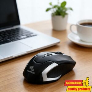 Bežični Ergonomski Miš | Pogodan za Posao, Kancelariju, Laptopove i Desktop računare; Lagan, USB napajanje, Laserska Tehnologija, Plastični Materijal