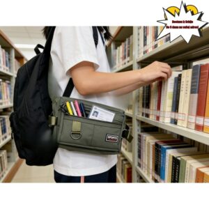 Muška lagana minimalistička torba preko ramena i struka – Kompaktna torba preko tela pogodna za kampovanje na otvorenom, gradska vožnja, držač i nosač pametnog telefona bez upotrebe ruku, torba za pojas za putovanja, teretanu, svakodnevnu upotrebu