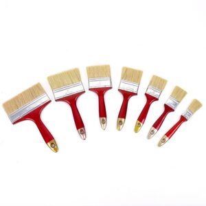 Četka za farbanje sa dugim dlakama svinjske četke, prozirnim crvenim/zlatnim vrhom i plastičnom drškom – Četka sa čvrstim dlakama pogodna za dekoraciju doma, tapete, ulje, lateks, akvarel boje