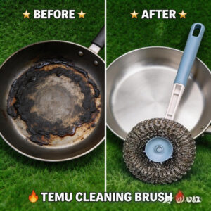 Cetka za ribanje od celicne vune sa dugom drskom za lonce