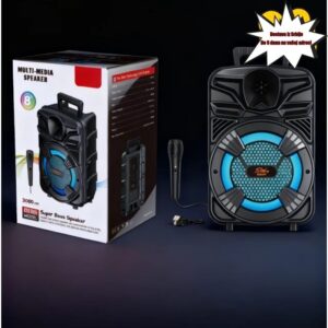 Prenosivi Bluetooth zvučnik za otvoreni prostor, visokosnažni subwoofer, sa mikrofonom, multifunkcionalni multimedijalni zvučnik, Bluetooth veza, USB utor za karticu, kućni karaoke sistem za otvoreni prostor sa visokim zvukom