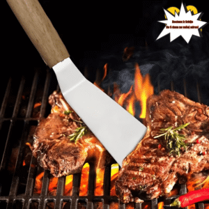 1 komad drvena drška, nehrđajući čelični špatula, otporna na toplotu, višenamenska kuhinjska špatula za odrezak, tortu, kuhinjski pribor