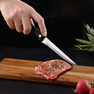 Višenamenski nazubljeni nož za biftek – Oštrica od nerđajućeg čelika sa plastičnom drškom za kuhinju i hotel