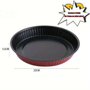 Nelepljiva tava od ugljeničnog čelika za male okrugle svadbene torte i pite od jabuka sa talasastim (čipkastim) ivicama – Ručno upravljanje, pogodno za torte, pite, tarte – Elegantna tepsija za pečenje za svadbe i posebne prilike