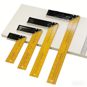 Žuti Bojeni Ugaoni Merač | Aluminijumska Osnova, Čelična Traka, Pravougaoni Merač za Sečenje Drveta